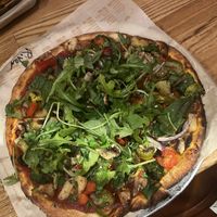 All veggies with arugula and olive oil finisher  at Blaze Pizza in Evanston