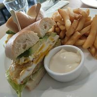 Avocado burger swapped bacon with egg at Cafe Primo in Busan