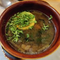 Miso soup at Lo de Ponxe En El Kinto Pino in Valencia