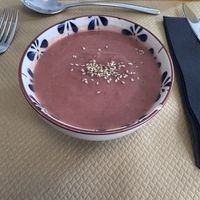 Crema de remolacha y cebolla   at Lo de Ponxe En El Kinto Pino in Valencia