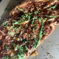 Build your own soyrizo pineapple bbq drizzle arugula 👌  at Blaze Pizza in Allen Park