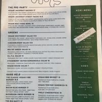 Menu front  at Vibe in Hilo