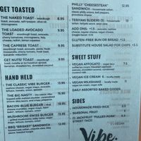 Menu at Vibe in Hilo
