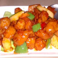 Sweet & sour mock chicken at Eight Treasures Vegetarian 八宝素食馆 in Central Singapore