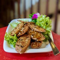 Vegan Golden Sweet Veg Ham Roll at Eight Treasures Vegetarian 八宝素食馆 in Central Singapore