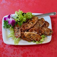 Vegan Golden Sweet Veg Ham Roll at Eight Treasures Vegetarian 八宝素食馆 in Central Singapore