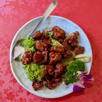 Vegan 'Honey' Lime Veg Chicken at Eight Treasures Vegetarian 八宝素食馆 in Central Singapore