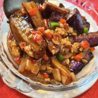 Spicy Eggplant Feb 25 at Eight Treasures Vegetarian 八宝素食馆 in Central Singapore