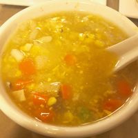 Creamy corn soup at Eight Treasures Vegetarian 八宝素食馆 in Central Singapore