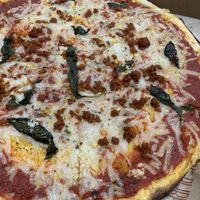 Very sparse with toppings - basil and vegan chorizo hardly noticeable  at Blaze Pizza in Clark