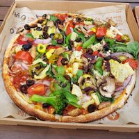 Vegan build your own pie. at Blaze Pizza in Amherst