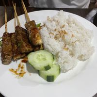 Tempeh satay (comes with rice)  at Soka Warung in Penida Island