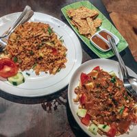 Tempe Goreng, Nasi Goreng and Gado Gado at Soka Warung in Penida Island