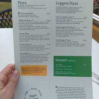 Vegan menu at Pizza Express in Paphos