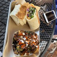 Chickpea wrap with Brussels Sprout  at Leaf and Seed in Toledo