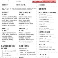 the full menu  at Tampopo in Salmiya