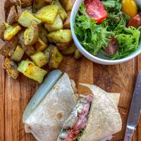 Vegan lobster roll at The Causeway in Spruce Head