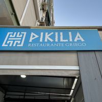 Sign   at Restaurante Griego Pikilia in Malaga