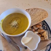 Parsnip and coriander soup at Handley Organics in Ledbury