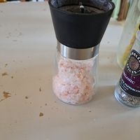 Never seen himalayan salt readily on.a table! at Handley Organics in Ledbury