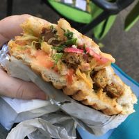 inside a vegan doner at Lop Lop Kebap in Frankfurt