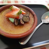 Menu of the day / Dessert / Vegan crème brûleé at La Verduleria in Tenerife