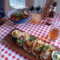 Wok without egg, tacos canarias at La Verduleria in Tenerife