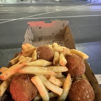 Cheesy nuggets and fries hit  at Lord of the Fries - Flinders St Station in Melbourne