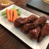 Tyler vegan wings (half buffalo half barbecue - yum!)  at A Better Place in Woodbury