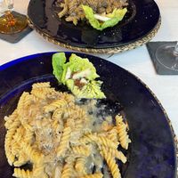 Porcini mushroom and artichoke/chestnut pasta sauces  at bianca e massimo in Totnes