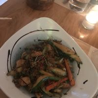 Tofu, vegetables And brown rice at Gut in Barcelona