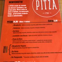 Menu with Pizzas Veganas at Pitza 1780 in Belo Horizonte