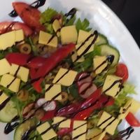 Vegan salad with "sheepscheese" at Coffee House in Salzburg