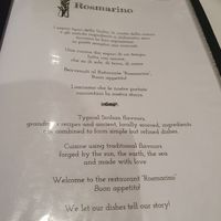Menu intro at Rosmarino in Taormina
