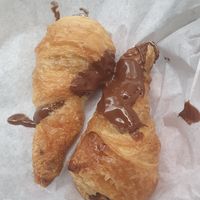 Chocolate filled croissants at Pasteleria Conchin in Valencia
