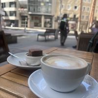 Soy latte  at Pumper in Pontevedra