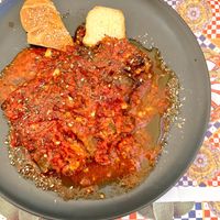 Parmigiana eggplant - yummy!  at Capriccio Siciliano in Cefalu