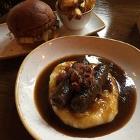 Sausage & Mash / Chickpea Burger at The Barley Mow in London