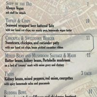 Vegan Menu at The Barley Mow in London