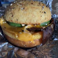 Bacon breakfast Sammy  at Rise Authentic Baking Co in Grand Rapids