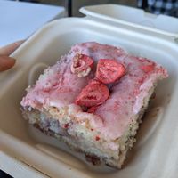 Strawberry cinnamon roll at Rise Authentic Baking Co in Grand Rapids