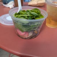 Spinach cucumber and radish salad at Rise Authentic Baking Co in Grand Rapids