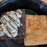 Turtle brownie & Caramel pretzel cookie bar at Rise Authentic Baking Co in Grand Rapids