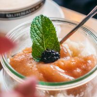 We really liked the rice porridge with apple sauce.
 at Berge in Garmisch Partenkirchen