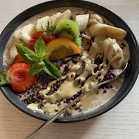 Warm porridge with chocolate   at Berge in Garmisch Partenkirchen