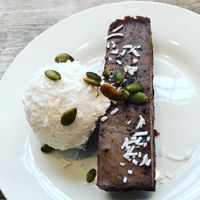 Raspberry Chocolate “Cheesecake" at The Dandelion in Calgary