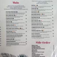 Mains Menu  at Lotus Vegan in North Hollywood