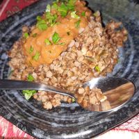 Boekweit met auberginekaviaar at Shirak in Den Bosch