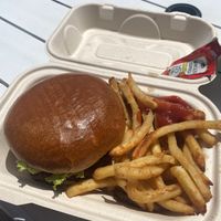 House Burger w/Fries (Compostable Container)  at Raw in Milpitas