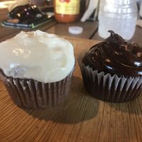 Chocolate and ginger cupcakes. Suuuuuper good!  at Magic Vegan Cafe in Gulfport